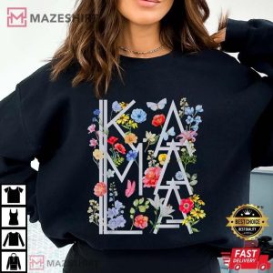 Kamala Harris Vintage Floral First Female President T Shirt (2)