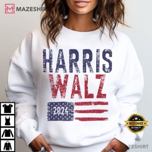 Harris Walz 2024 US Flag T Shirt (3)
