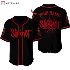 Slipknot Red And Black New Custom Name Baseball Jersey (2)