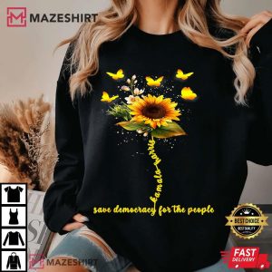 Kamala Harris 2024 Save Democracy For The People Sunflower T Shirt (1)