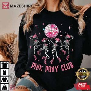 Halloween Skeleton Pink Pony Club Cowgirl Western Birthday T Shirt (3)