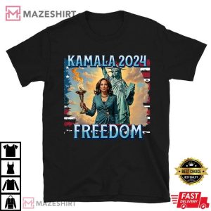 Kamala Harris 2024 For President Campaign Lady Liberty Torch T Shirt (2)