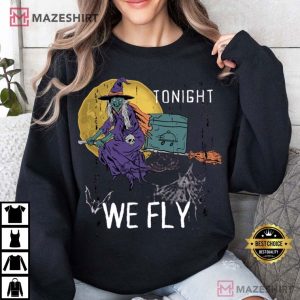 Funny Witch Tonight We Fly Halloween T Shirt (1)