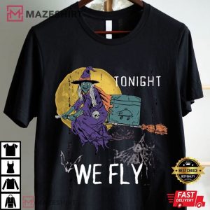 Funny Witch Tonight We Fly Halloween T Shirt (2)