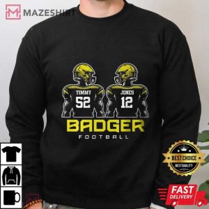 2 Player Badger Football Custom Name And Number T Shirt (4)