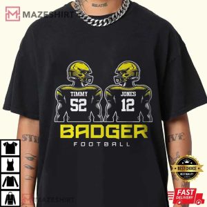 2 Player Badger Football Custom Name And Number T Shirt (3)