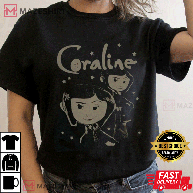 Coraline Vintage Horror Movie T-Shirt Coraline Vintage Horror Movie T-Shirt