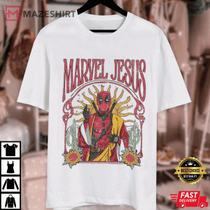 Vintage Marvel Jesus Funny Deadpool T Shirt (3)