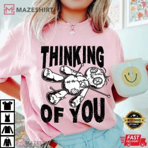 Voodoo Doll Thinking Of You Funny Halloween T Shirt (2)