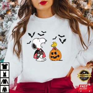 Vampire Snoopy Fall Bats Pumpkin Halloween T Shirt 1