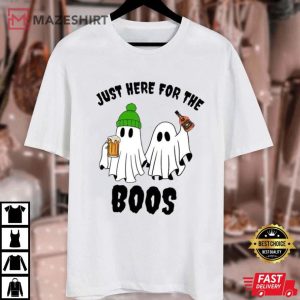 Just Here For The Boos Halloween Drinking Ghost T Shirt 2 (1)