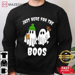 Just Here For The Boos Halloween Drinking Ghost T Shirt 2