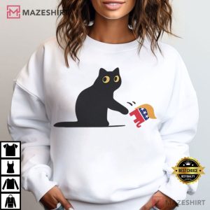 Kamala Harris Black Cat vs GOP Elephant Anti Trump T Shirt 2