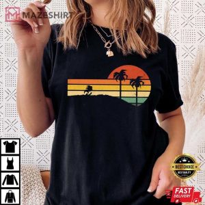 Sonic The Hedgehog Silhouette Retro Sunset T Shirt (2)