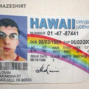 McLovin Fogell Fake Hawaii Driver License ID LGBT Wall Flag