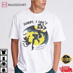 Cat Lady Sorry I Can’t I Have Plans With My Cat Halloween T Shirt (1)