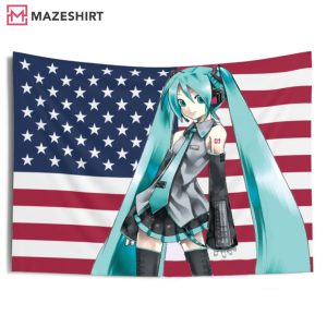 Hatsune Miku American Wall Flag