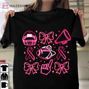 Neon Breast Cancer Football Pink Out T Shirt (3)