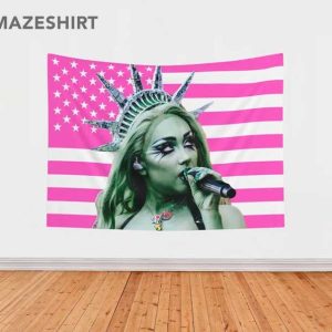 Chappell Roan Statue of Liberty Pink American Wall Flag (1)