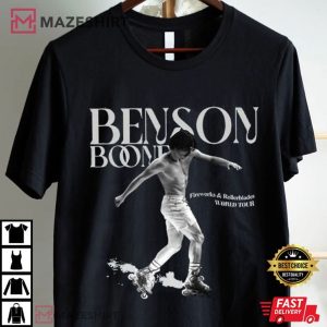 Benson Boone Fireworks and Rollerblades World Tour Vintage T Shirt (4)