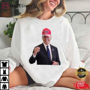Biden Wearing Trump Hat Funny T Shirt (3)