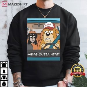 Funny Trump Springfield Election 2024 We're Outta Here T Shirt (2)