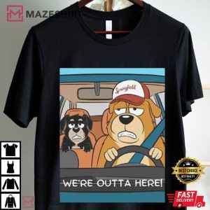 Funny Trump Springfield Election 2024 We're Outta Here T Shirt (3)