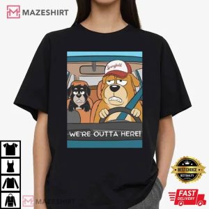 Funny Trump Springfield Election 2024 We're Outta Here T Shirt (4)
