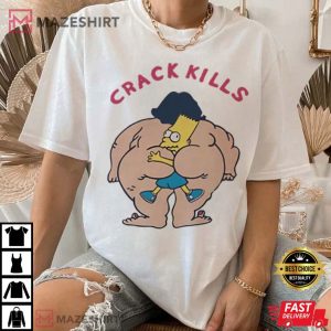 Bart Simpson Crack Kills Parody T Shirt (2)