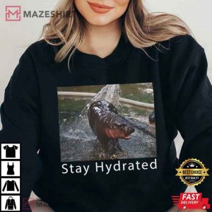 Moo Deng Stay Hydrated Funny Meme T Shirt (2)