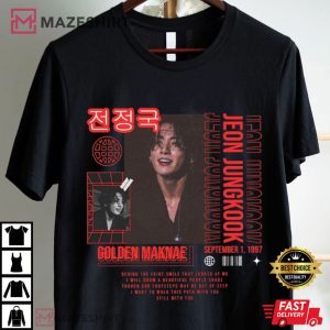 Jungkook BTS Golden Maknae Kpop T Shirt (2)