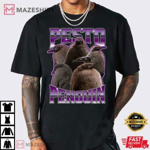 Pesto Penguin Vintage Pop Culture T Shirt (2)