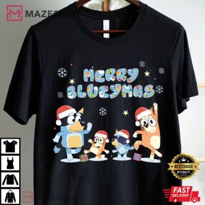 Merry Blueymas Bluey Family Christmas T Shirt (2)