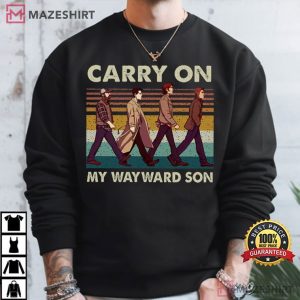Supernatural Carry On My Wayward Son Abbey Road T Shirt (3)
