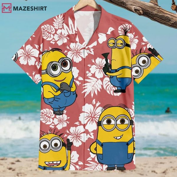 Minions Tropical Flowers Summer Hawaiian Shirt