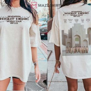 Seventeen Right Here World Tour US Kpop Music T Shirt (1)