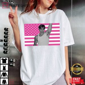 Nicholas Chavez Pink American Flag T Shirt (2)