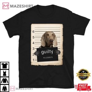Weimaraner Dog Mug Shot Guilty T Shirt (2)