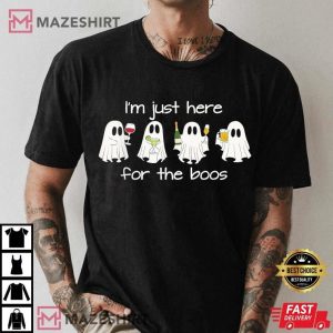 I'm Just Here For The Boos Funny Halloween T Shirt (2)