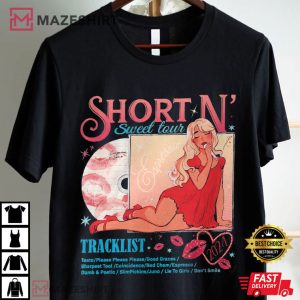 Sabrina Carpenter Short N’ Sweet Tour Tracklist T Shirt (3)