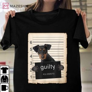 German Pinscher Dog Mug Shot Guilty T Shirt (3)