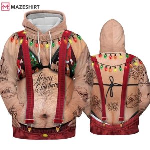 Hairy Fat Santa Funny Christmas Ugly 3D Hoodie