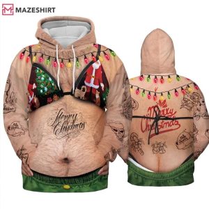 Hairy Belly Fat Bikini Funny Christmas Gift 3D Hoodie