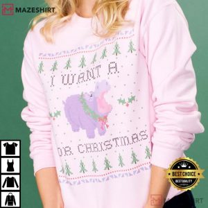I Want A Hippo For Christmas Holiday Funny T Shirt (2)