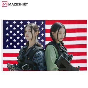 Danielle Marsh and Haerin Kang New Jeans American Flag Danielle Marsh and Haerin Kang New Jeans American Flag