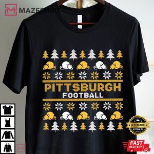 Pittsburgh Football Ugly Christmas Pattern T Shirt (2)