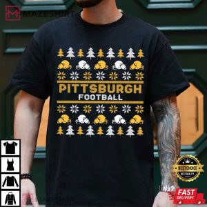 Pittsburgh Football Ugly Christmas Pattern T Shirt (4)