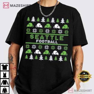 Seattle Football Ugly Christmas Pattern T Shirt (3)