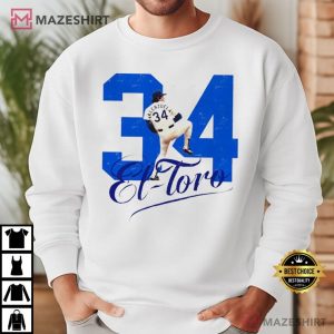 Fernando Valenzuela El Toro 34 Los Angeles Dodgers Rip Legend T Shirt (1)