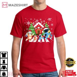 Bluey Family Abbey Road Merry Christmas T Shirt (4)